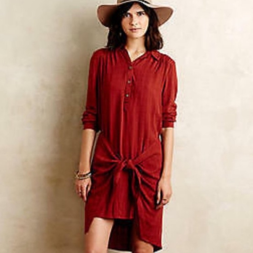 ANTHROPOLOGY MAEVE Bloomsbury Tie-front dress, size 14